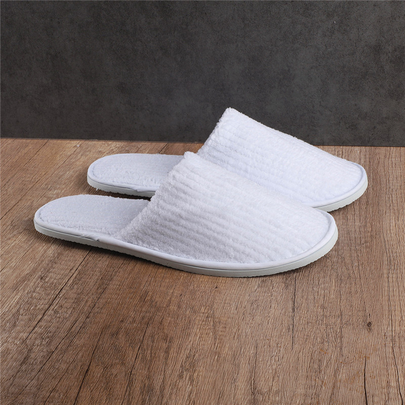 益美洁 抽条绒拖鞋加厚一次性