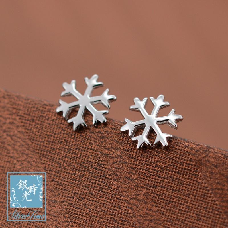 S925纯银耳钉 森系小雪花耳环时尚气质清新文艺创意耳饰女送女朋友老婆生日礼