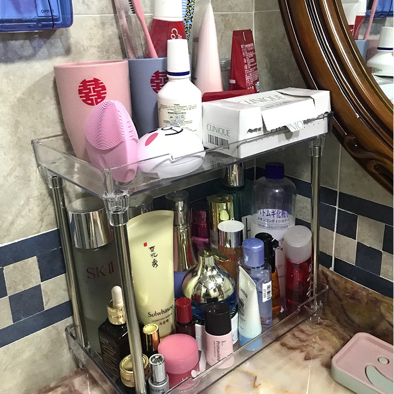 置物架化妆品收纳架浴室整理架厨房架书桌上双层宿舍桌面置物收纳层架 三维工匠高清大图