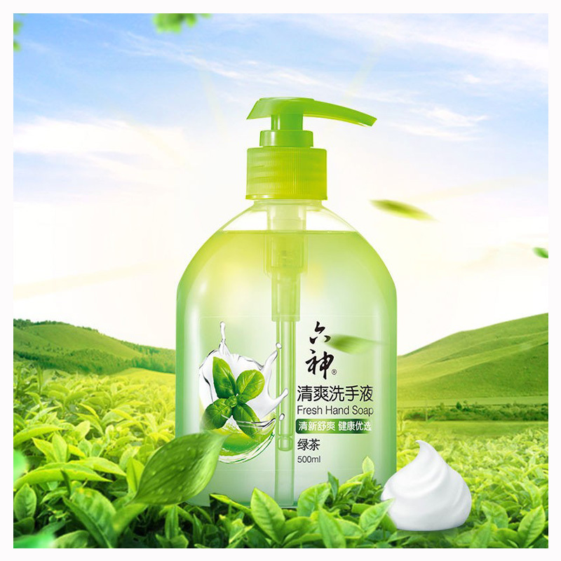 六神 绿茶 清爽洗手液 500ml(瓶)