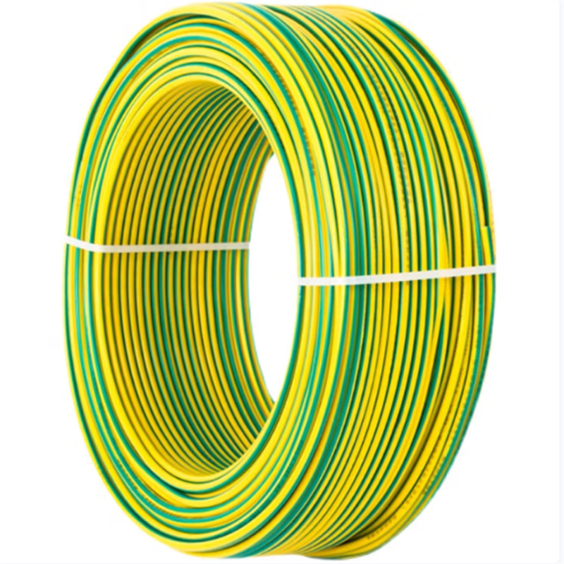 华科中缆 黄绿色 多股铜芯软电线ZR-450/750V-BVR 6 米高清大图