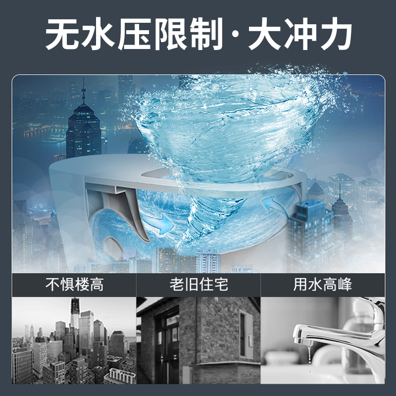 舜洁多功能智能马桶一体式坐便器卫生间全自动无水压限制座便器高清大图