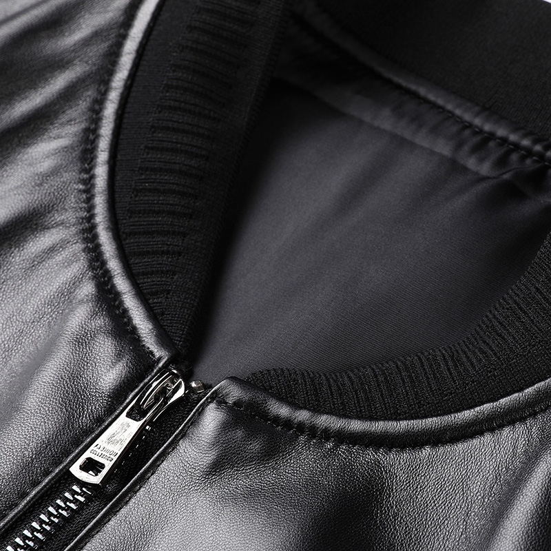 免费试穿 海宁头层真皮皮衣男纯皮男士外套羊皮2025秋冬新款中长款翻领皮夹克风衣海宁真皮绵羊皮高清大图