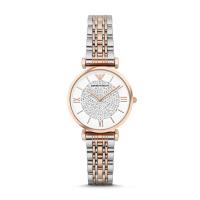 阿玛尼(EMPORIO.ARMANI)满天星手表 钢制表带 圆形镶钻轻奢时尚石英表女士腕表AR1926 七夕礼物