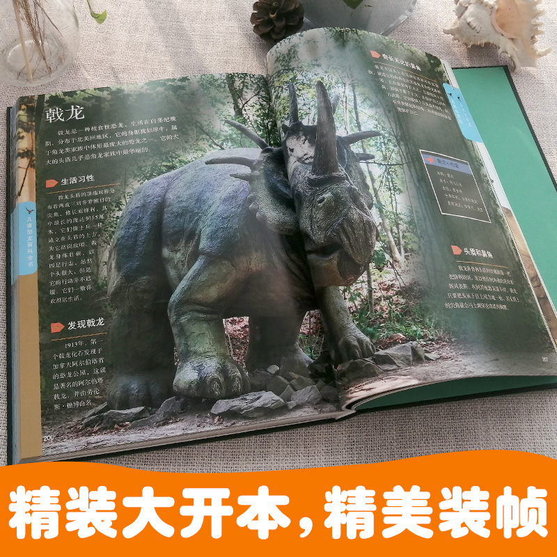 儿童恐龙百科全书 [正版]儿童恐龙百科全书 恐龙知识大百科中小学生侏罗纪白垩纪王国图册高清大图