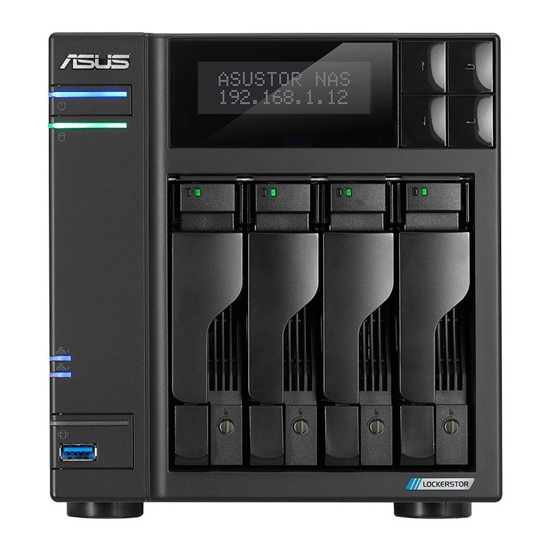 华硕 4G内存四核心处理器NAS网络存储服务器/私有云/双2.5G口无内置硬盘 AS6604T 4盘位