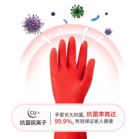 世家 抗菌铜离子洗碗乳胶手套 L码 21443 单位:双