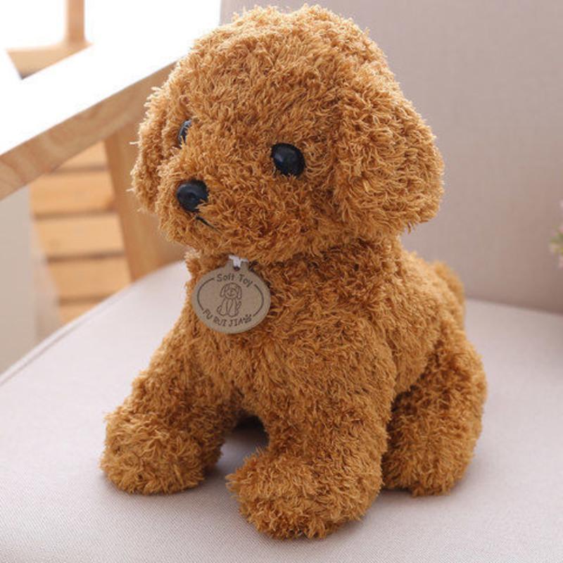 棕色泰迪10厘米泰迪狗公仔毛绒玩偶仿真犬宠物布娃娃玩具趴趴狗儿童女