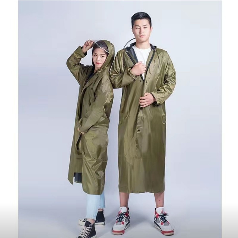 劳保帆布工地雨衣连体防暴雨全身户外男女加厚长款牛津布徒步雨披高清大图