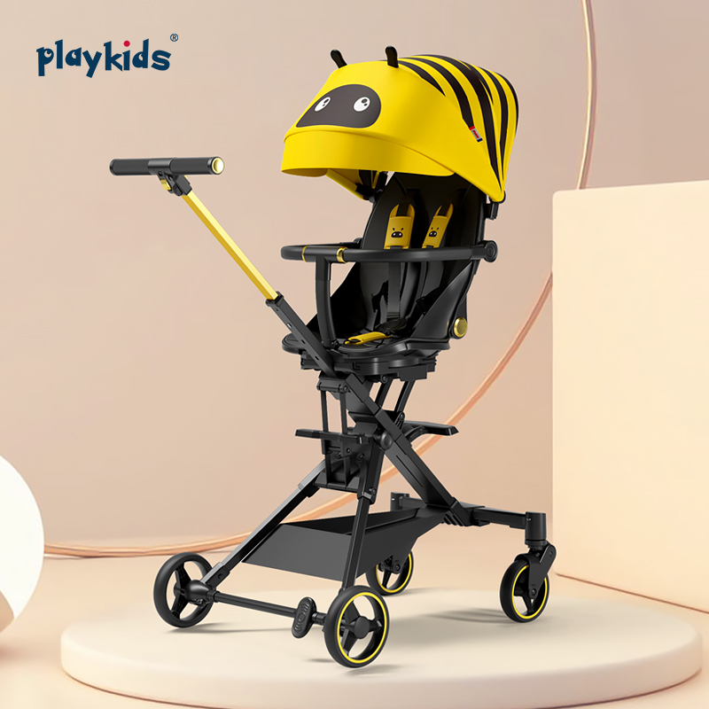 playkids遛娃双向婴儿推车可坐可躺轻便折叠手推车高景观溜娃神器