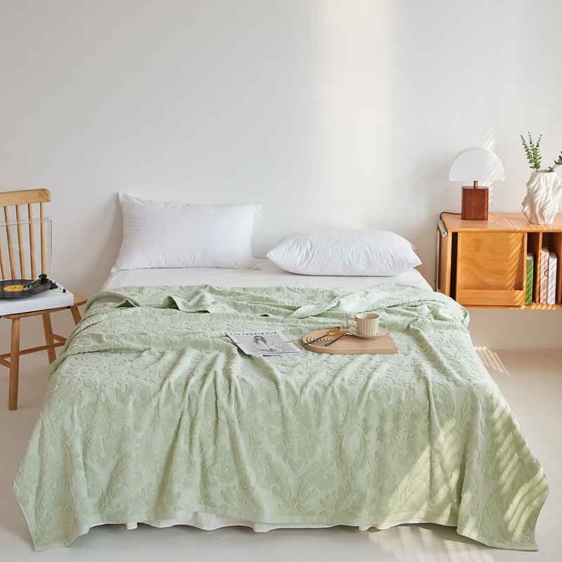 纯棉提花夏季空调毯 欧雅墨绿 180*220cm/MT45LJ240600