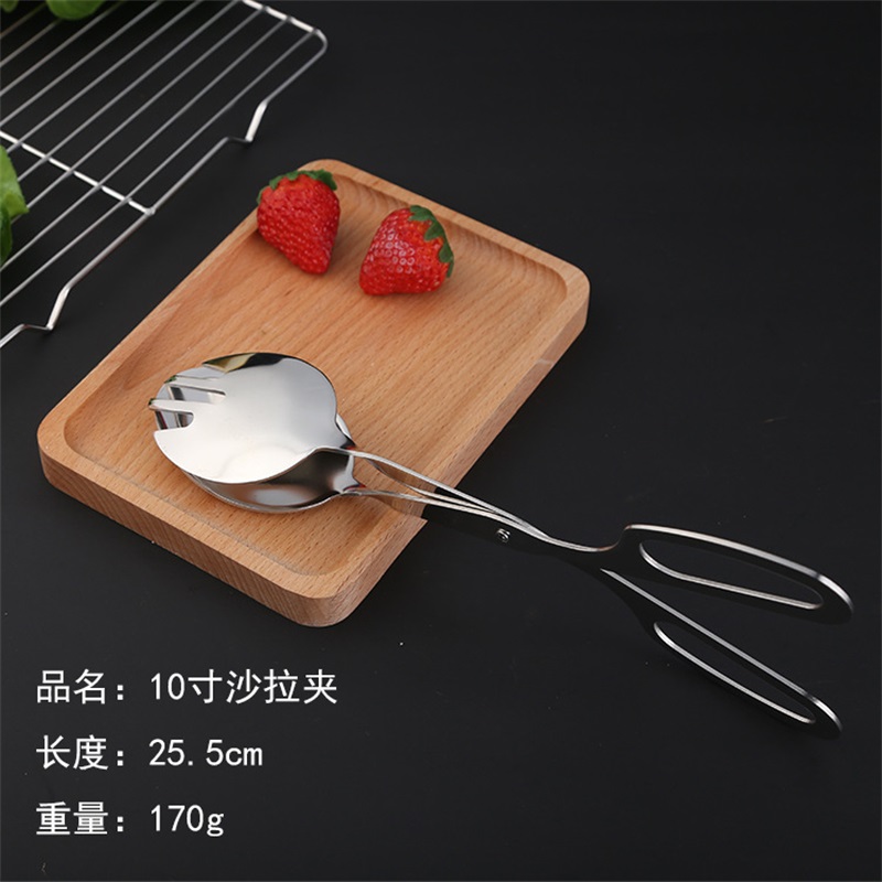 迅迈 不锈钢沙拉夹 剪刀式沙律夹自助餐面包烧烤夹食品夹高清大图