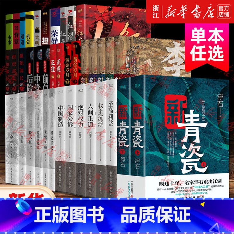 新青瓷(上下册) 【正版】书店新青瓷 红瘦 红唇 红裙 黄金岁月 大明朝 单本任选 官场小说全册 先锋出版