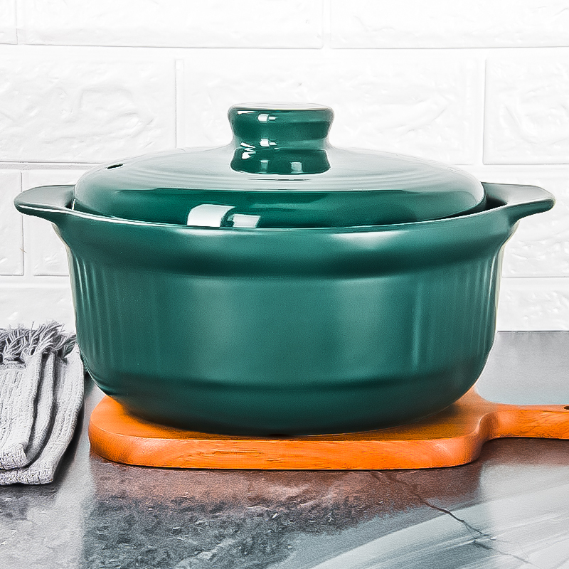 康舒砂锅炖锅耐高温沙锅大容量煮粥煲汤陶瓷锅小号煲仔饭砂锅孔雀绿全