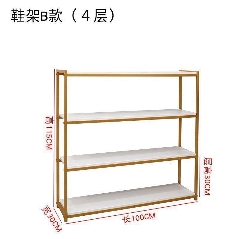 鞋店鞋架服装店展示架包包架落地式金色鞋包架创意组合多层置物架 鞋架B款(4层)-120CM高清大图