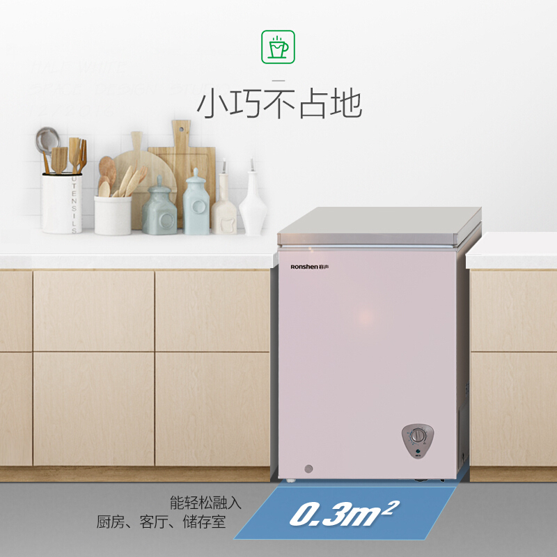 容声(Ronshen) 100升冷柜 家用冰柜节能一级 小型迷你单温卧式冰箱BD/BC-100MH