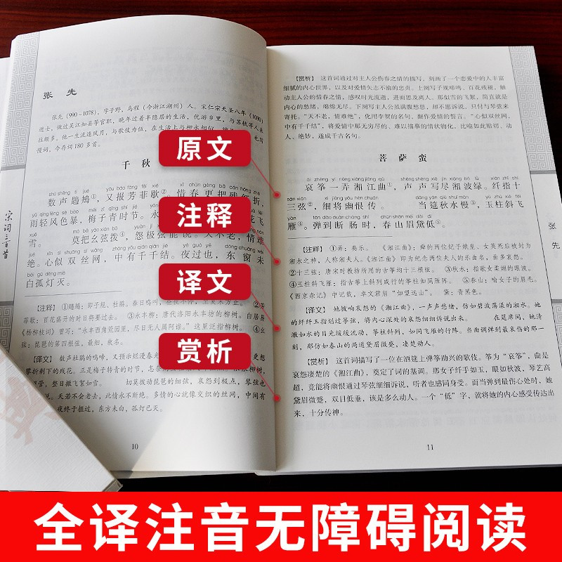 [正版]注音版唐诗宋词全译唐诗三百首全集唐诗宋词三百首 唐诗宋词元曲全集鉴赏辞典中国古诗词全集中小学生注音版少年上书