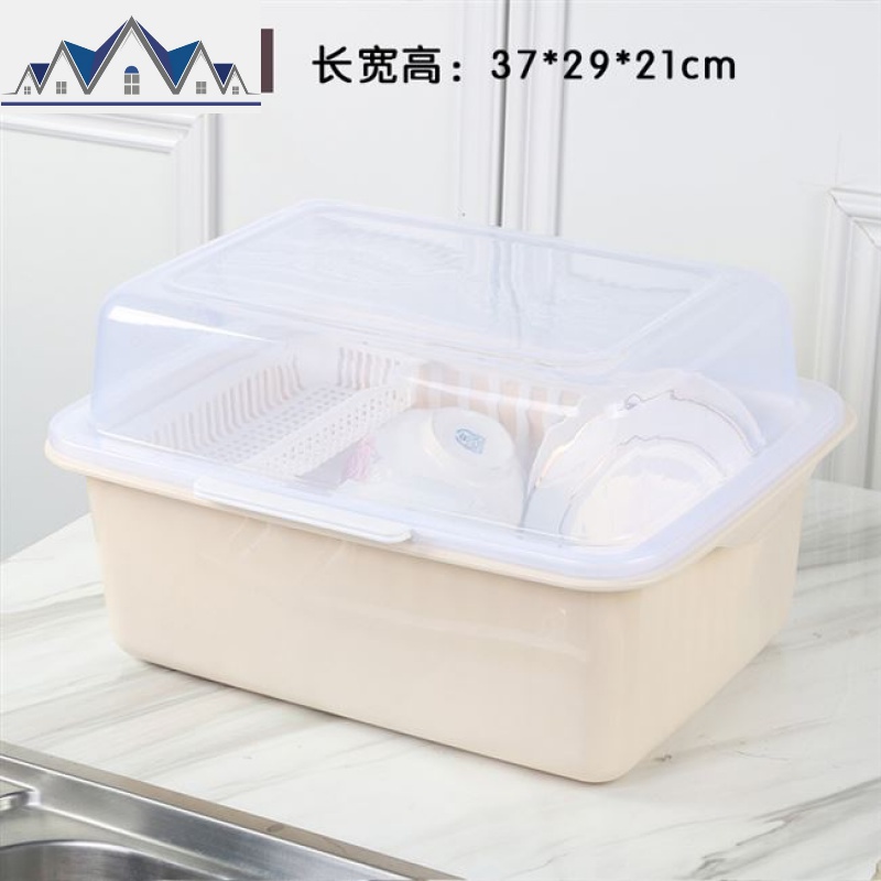 碗碟置物架收纳盒塑料碗柜放碗架沥水架架厨房家用餐具带盖箱碗筷 三维工匠高清大图