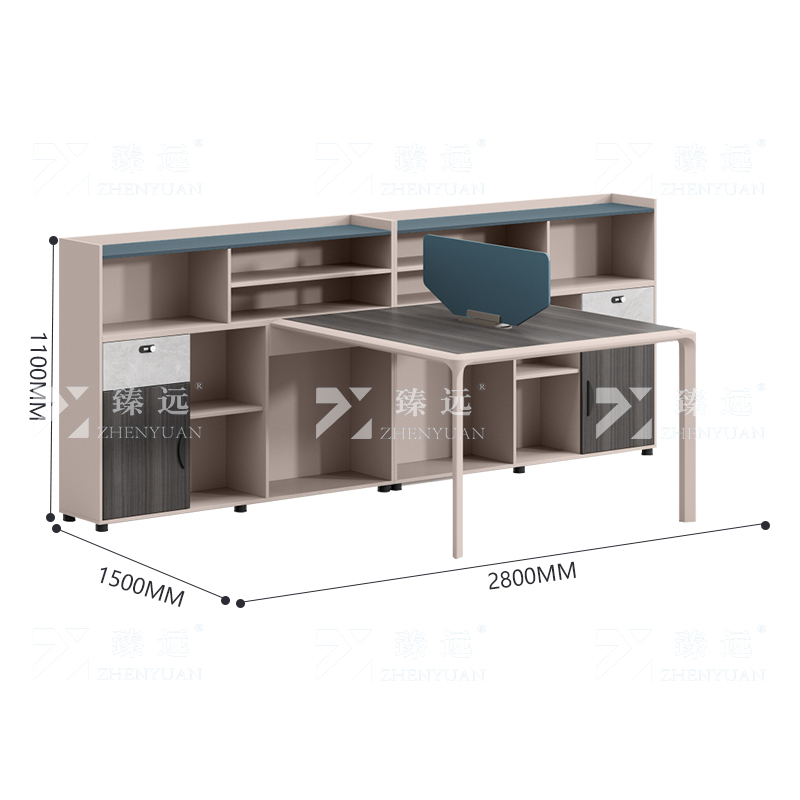 臻远GWI-01 职员桌办公桌屏风工作卡位 对坐双人位高清大图