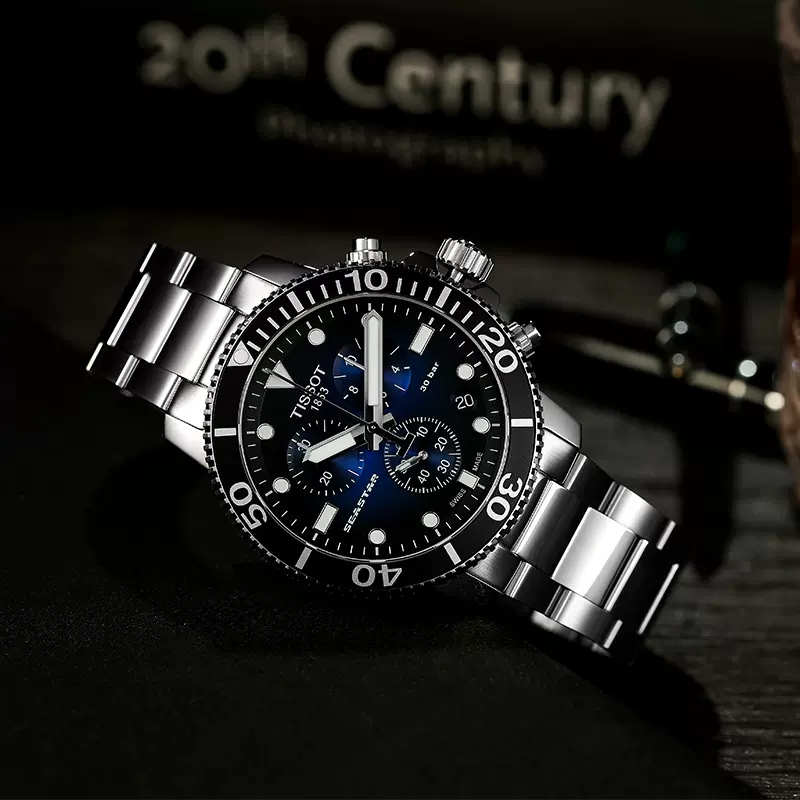 天梭(TISSOT)瑞士手表 海星系列钢带男士石英表T120.417.11.041.01高清大图