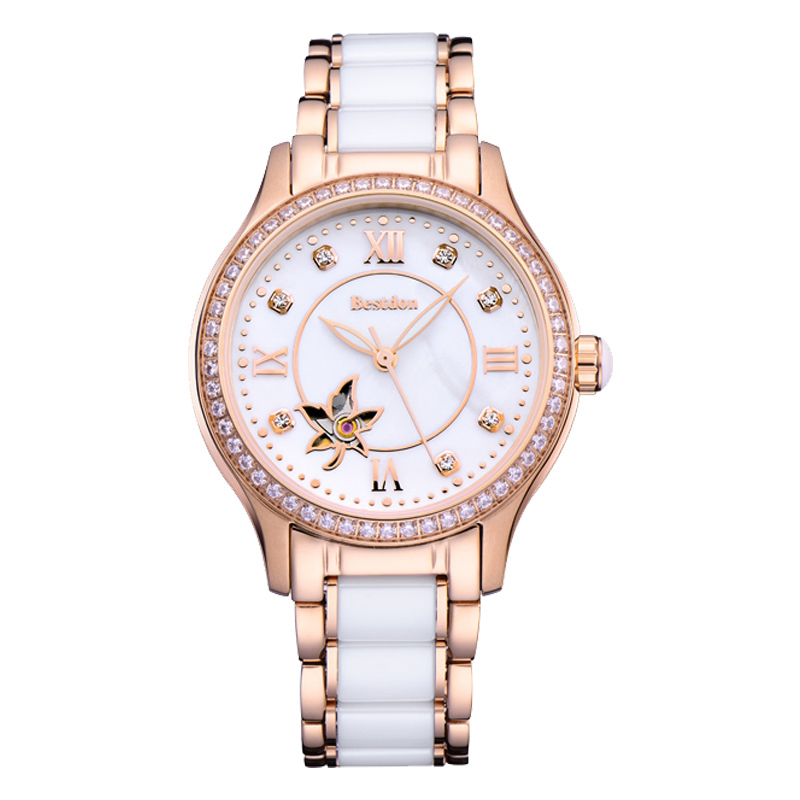 邦顿bestdon陶瓷手表女士自动机械表防水时尚潮流进口机芯水钻休闲