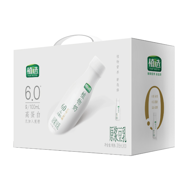 伊利 植选植物奶高蛋白豆乳原味315ml*10瓶
