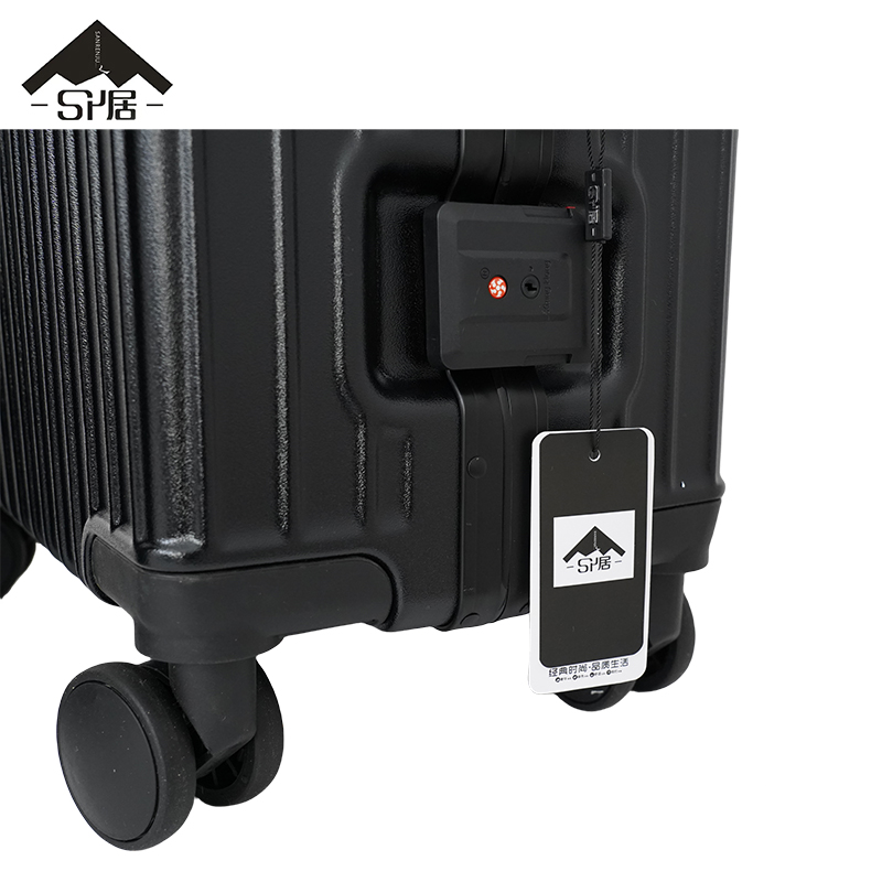 三人居旅行箱拉杆箱行李箱黑色24寸SRJ113/套高清大图