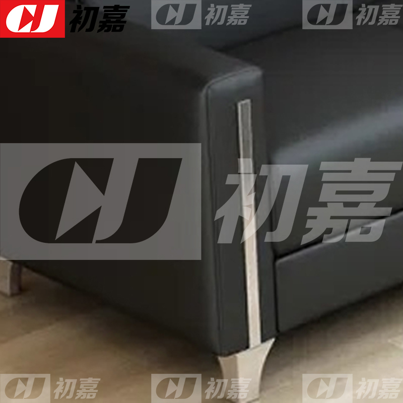 初嘉(CJ)简约办公沙发会客接待洽谈沙发 1+1+3+长茶几