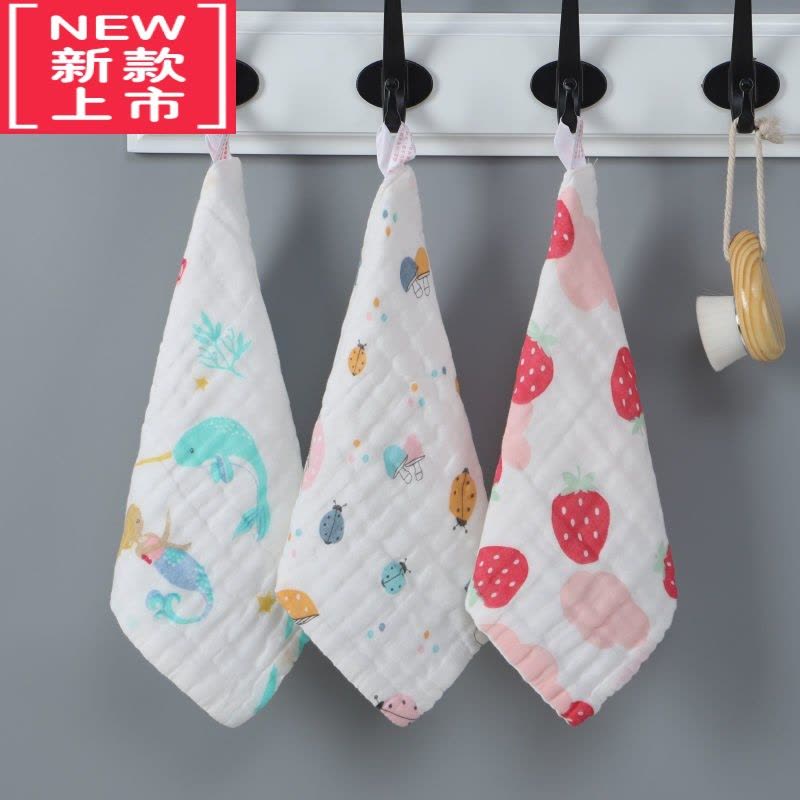 可莉允 六层纱布毛巾新生儿高密泡泡纱童巾儿童洗脸面巾口水巾方巾图片