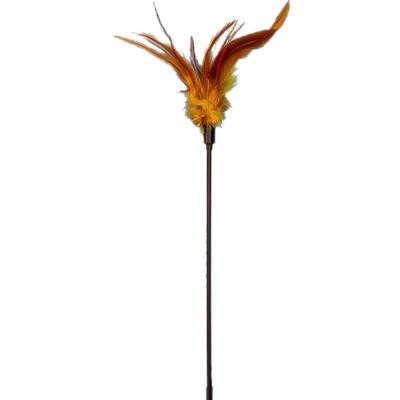 羽毛逗猫棒[40cm] 猫咪玩具逗猫棒逗猫神器木质老鼠铃铛猫猫宠物用品小猫羽毛逗猫棒