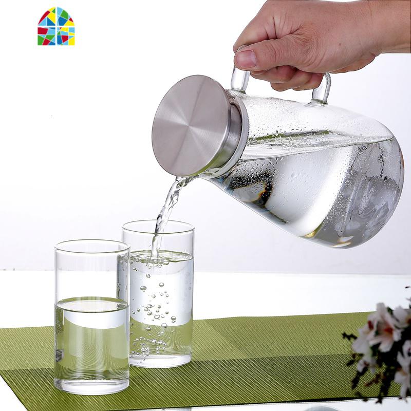 可高温冷水壶玻璃水壶家用茶壶凉白开水杯套装大容量 FENGHOU C026_1500ML绿色凉水壶高清大图
