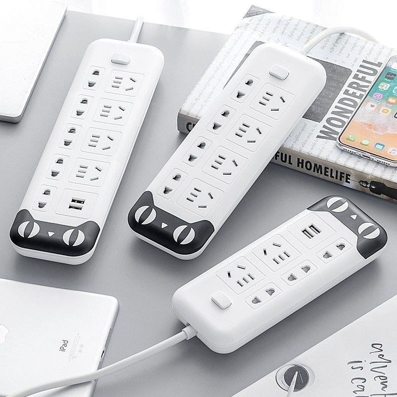 j2不带usb插头款公牛插座板usb多功能充电排插线无线板插头转换器多孔