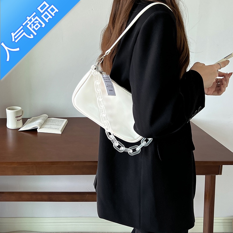 封后2022春夏新品ins小众设计亚克力链条腋下包感简约单肩斜挎包
