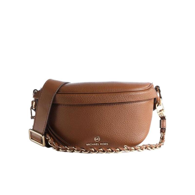 迈克·科尔斯(MICHAEL KORS)女士单肩包斜挎包棕色五金金色logo链