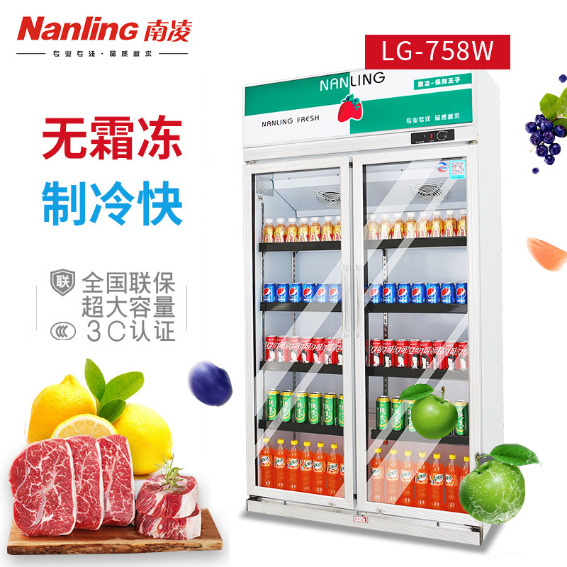 南凌商用展示柜超市甜品熟食保鲜柜大容量啤酒饮料柜双门风冷冰柜冰箱