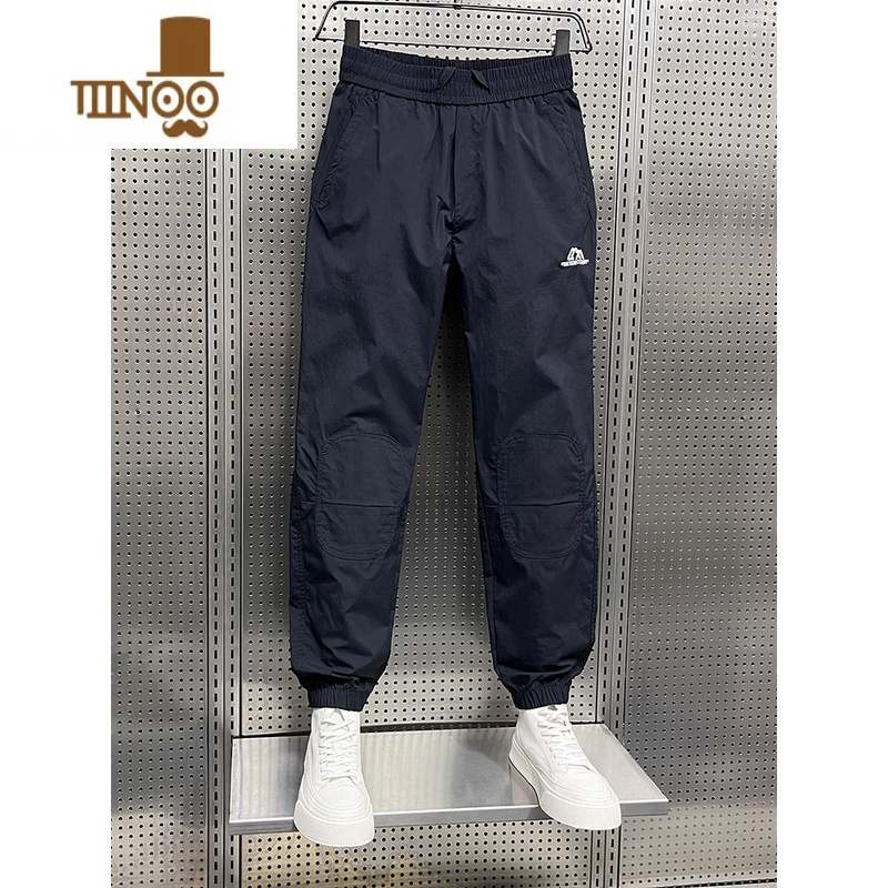 YANXU夏季薄款休闲裤男款裤子工装冰丝裤宽松束脚哈伦裤运动裤裤裤裤丝高清大图