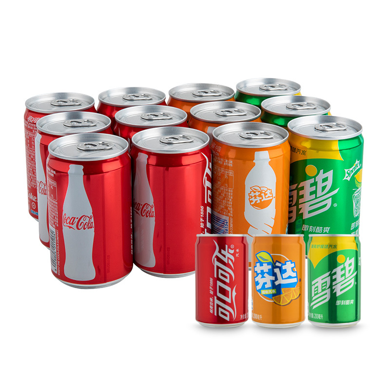 可口可乐 Coca-cola 可乐*12+雪碧*6+芬达*6 迷你罐 混合定制包装 200ml*12*2罐 可口可乐公司