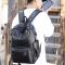 书包男潮流韩版背包男2021新款双肩包大学生男士真皮质感大容量包 简约单兜款(不带耳机孔充电口) [单品无]