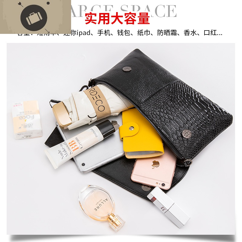 真皮包包女2020新款斜挎包时尚手拿包软皮韩版信封手抓包单肩小包 艾狄伊娃手提包