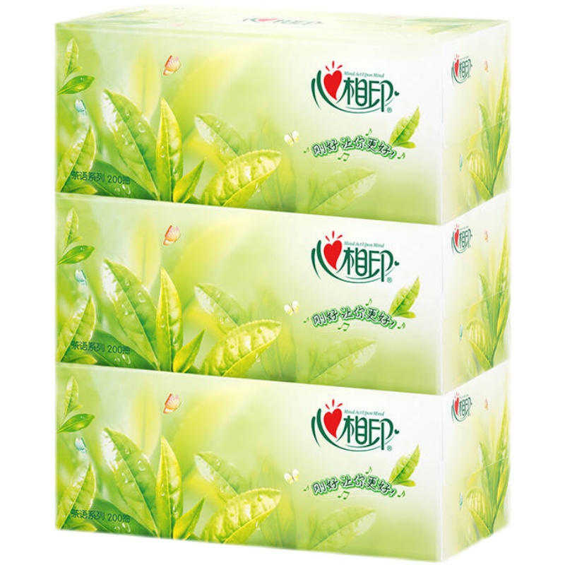 心相印 抽纸 茶语系列200抽二层盒装纸面巾(电商) 3H200(盒装)