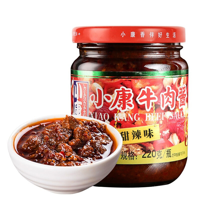 小康(XIAOKANG) 甜辣味牛肉酱220g/瓶 下饭酱拌面酱火锅酱调味品辣椒酱