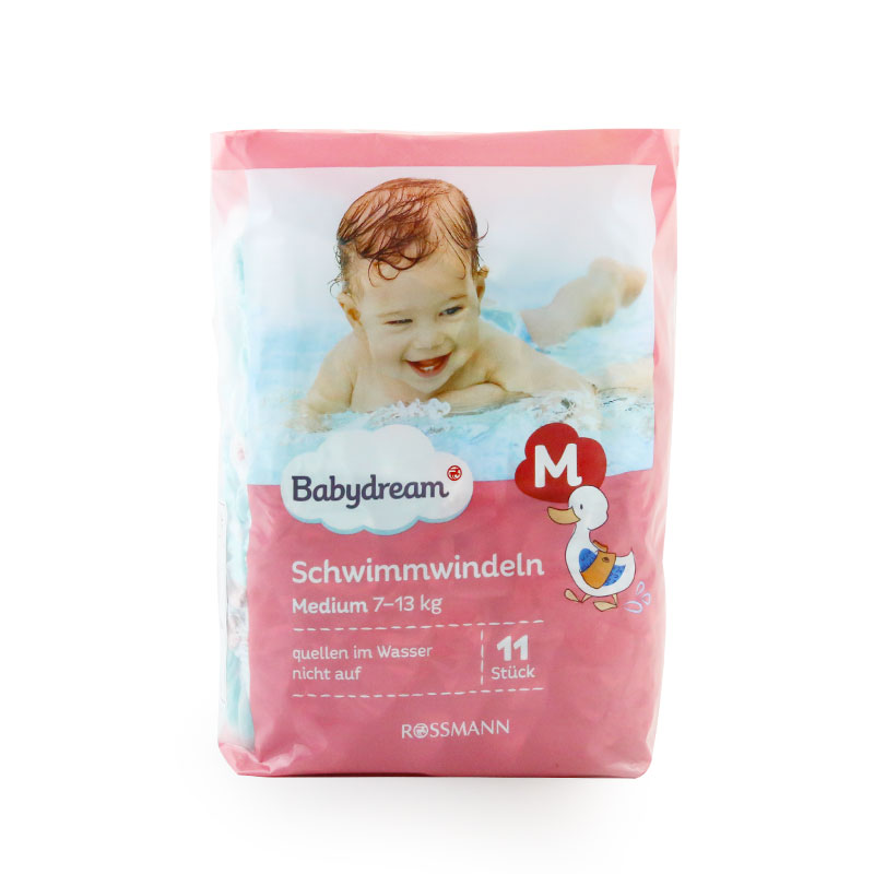 [德国原装进口]Babydream 宝宝婴儿游泳拉拉裤防水纸尿裤M码/11片 中号5~8公斤宝宝使用