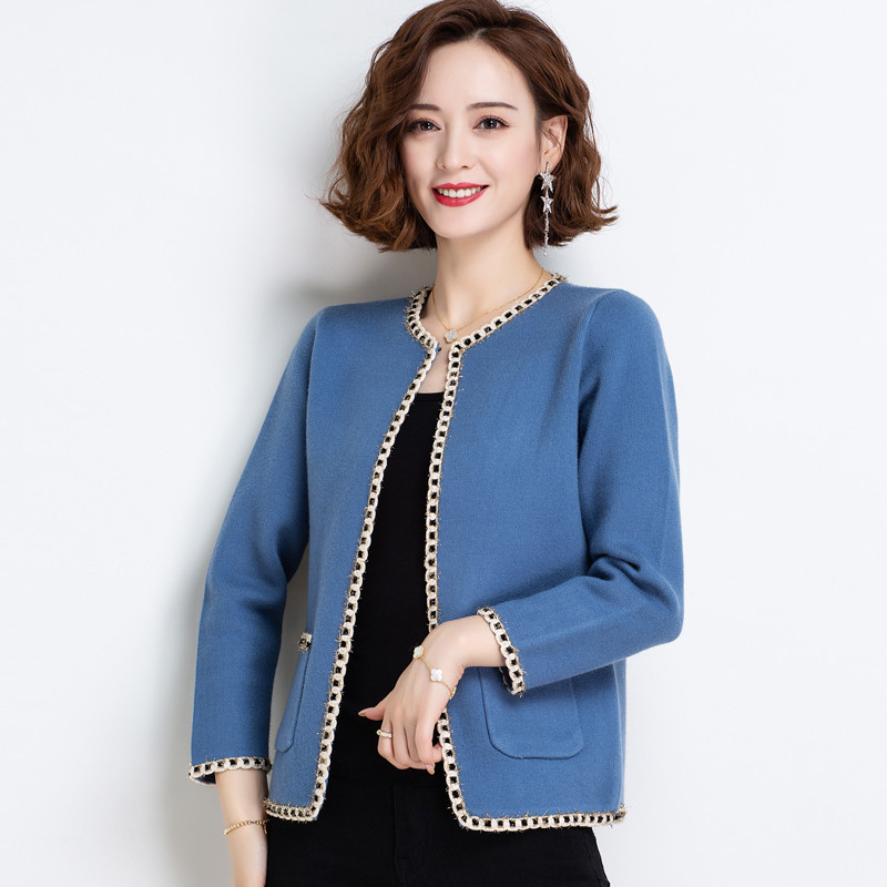 高端山羊绒鄂尔多市专柜正品羊绒开衫春季新款宽松外搭开衫毛衣外套女