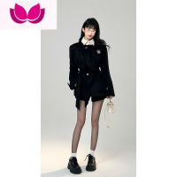 七斓芭比姨假西装外套女春季2023新款百搭黑色rose穿搭学春款季西 S 黑色冬款-夹棉毛呢现货