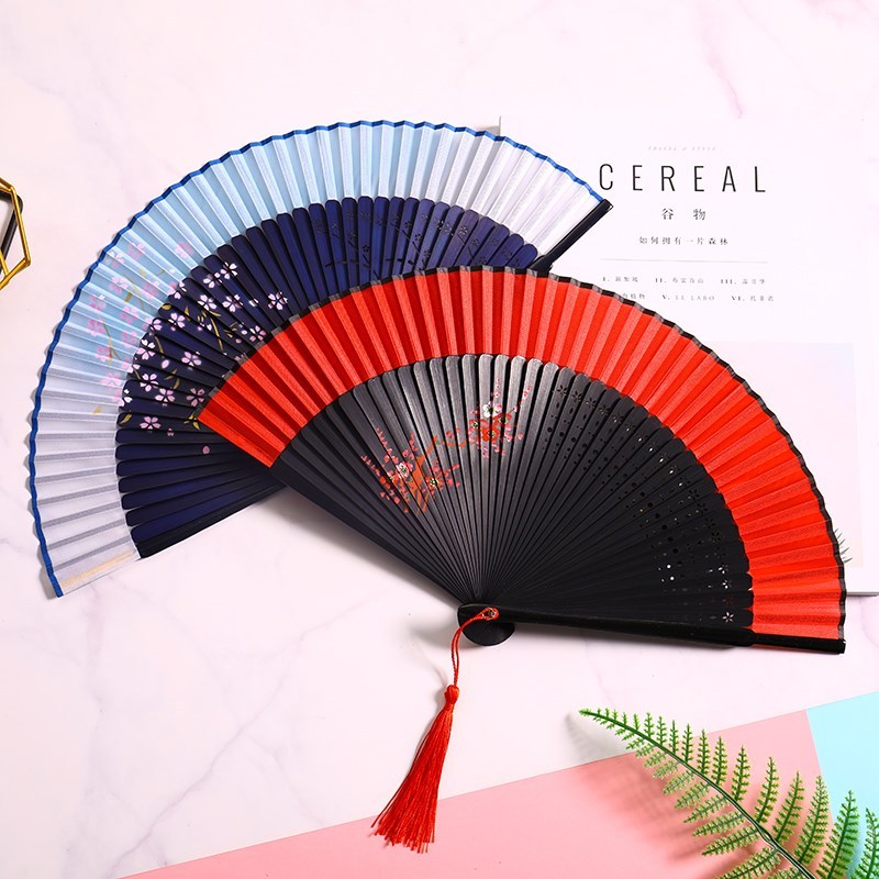 [特价版]随机发特价款 扇子折扇中国风古风女式古典汉服旗袍随身折叠