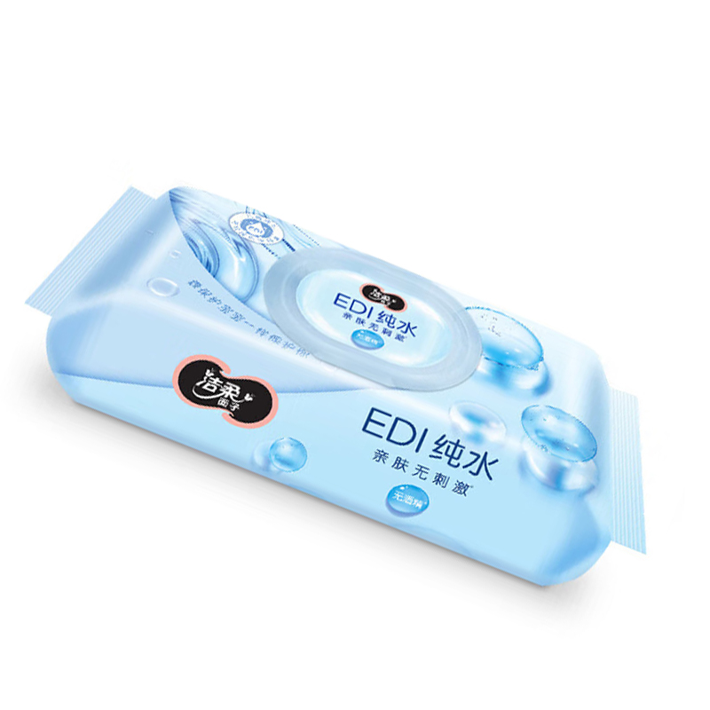 洁柔纯水湿巾(80片装)非独立装6包 JS226-01 新老款随机高清大图