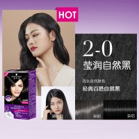 Schwarzkopf施华蔻染发剂2-0莹润自然黑泡泡染发膏遮盖白发泡沫黑色系染发膏