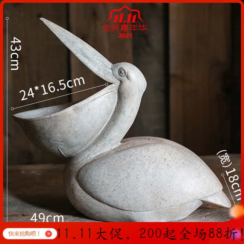 美帮汇鹈鹕大型装饰摆件水培花盆器花园庭院别墅地面创意户外高清大图