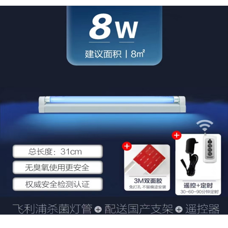 8W飞利浦单管 覆盖80²+8倍效果