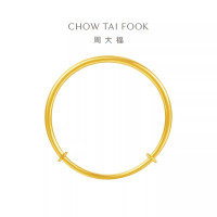 周大福素圈宝宝金饰黄金手镯子实心周岁礼物足金(工费:220计价)EOF1429